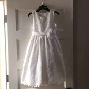 Girls size 10 white flower girl or communion dress